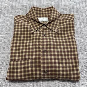 Ermenegildo Zegna brown fall plaid button down size L